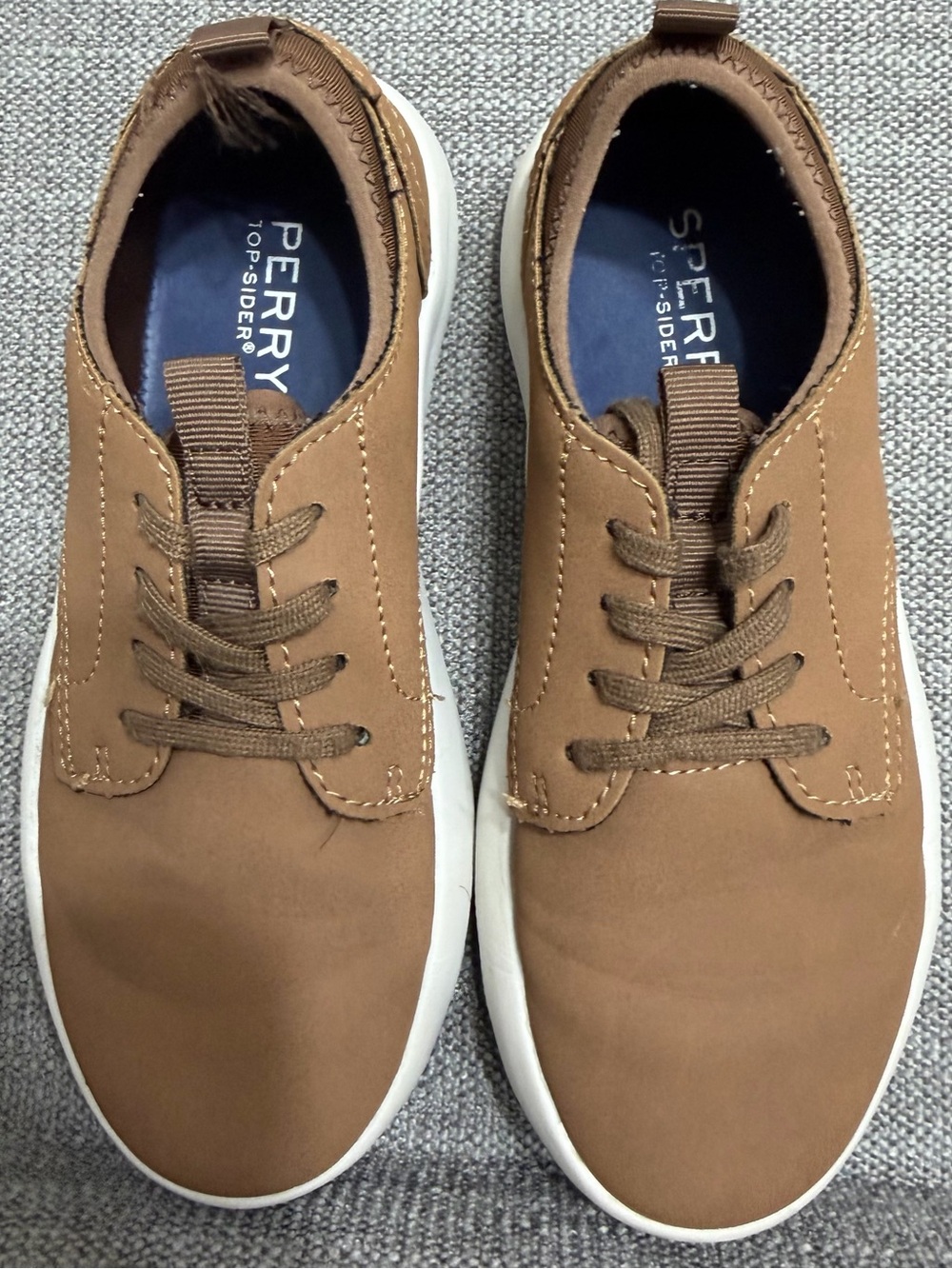 Sperry Top-Sider Boys 13M Brown Lace Up Sneakers Preppy Classic Casual Coastal